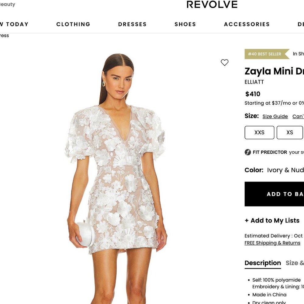 REVOLVE Elliatt Zayla White floral dress